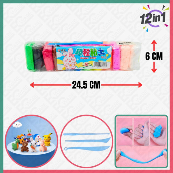 12Pcs Color Super Clay