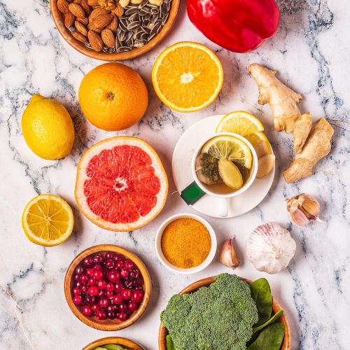 Foods that boost the Immune System Foods that boost the Immune System, top view.